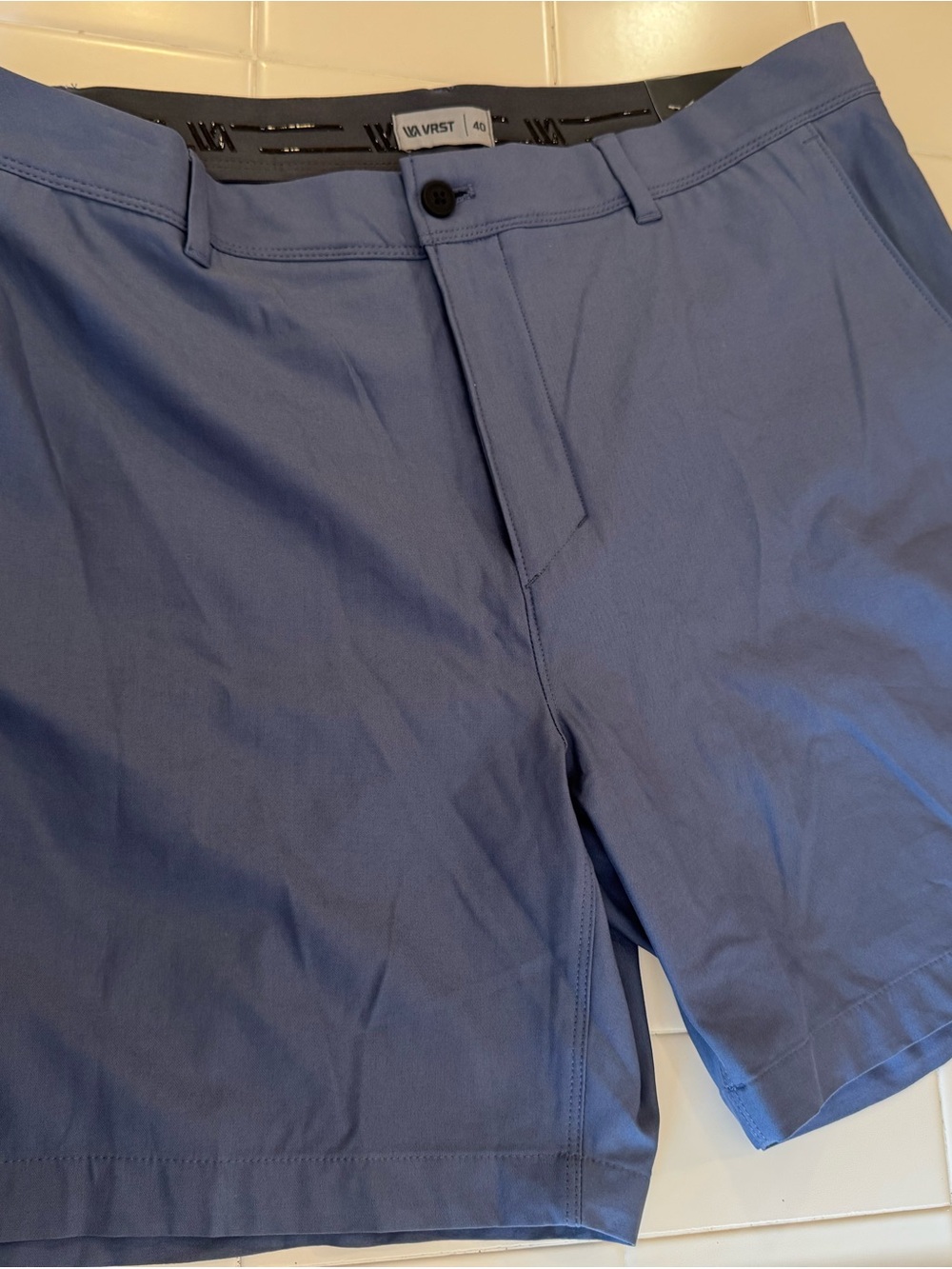 VRST Men's Slate Blue Flat Front Shorts